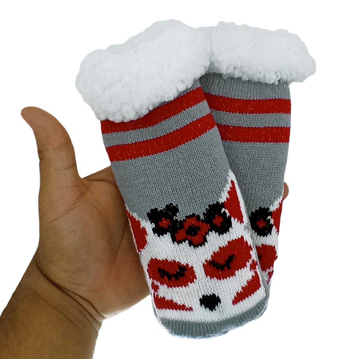 Miniatura Kit Inverno Meias Térmicas Forradas Com Luvas Quentinhas