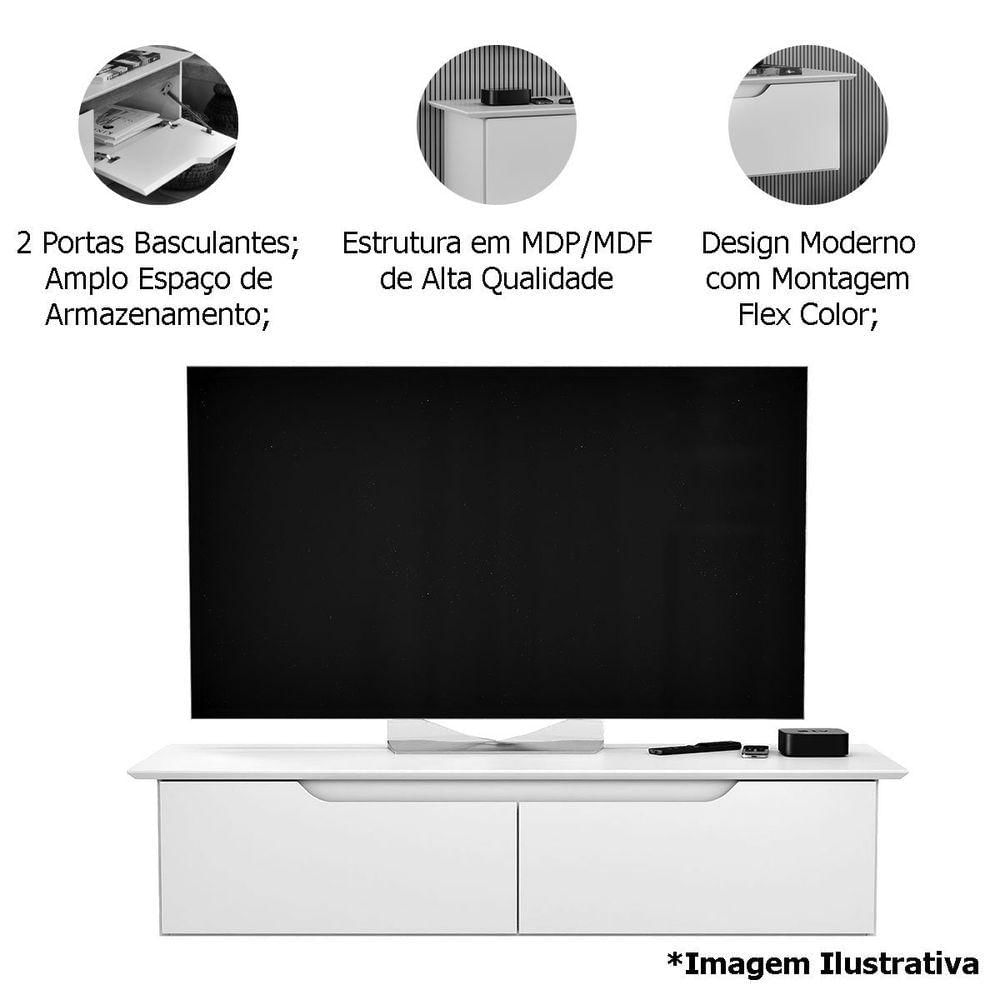 Miniatura Rack Aparador Suspenso Flex Com 2 Portas Flop Preto