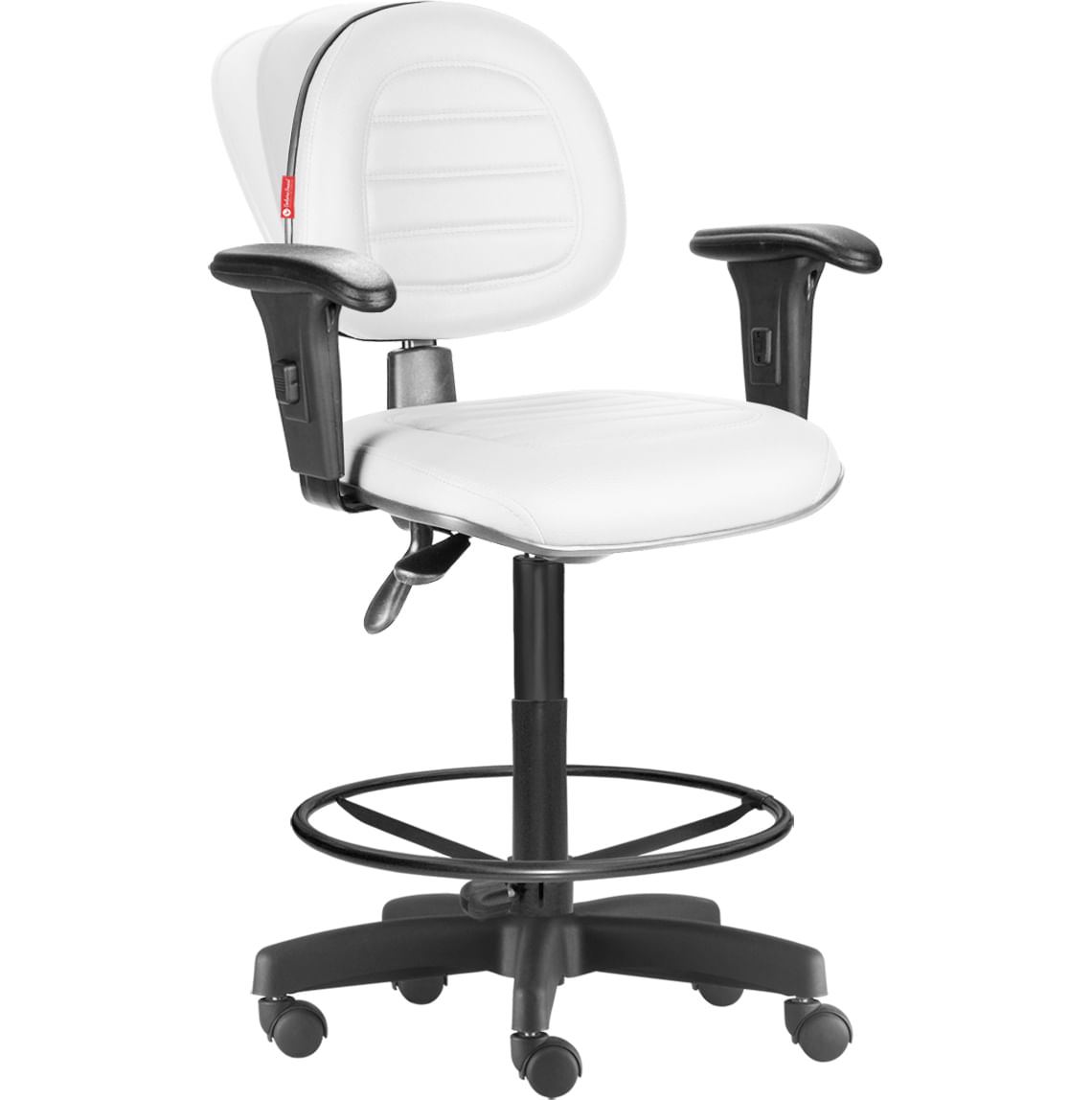 Miniatura Cadeira Caixa Alta Ergonômica NR17 Costura Branca