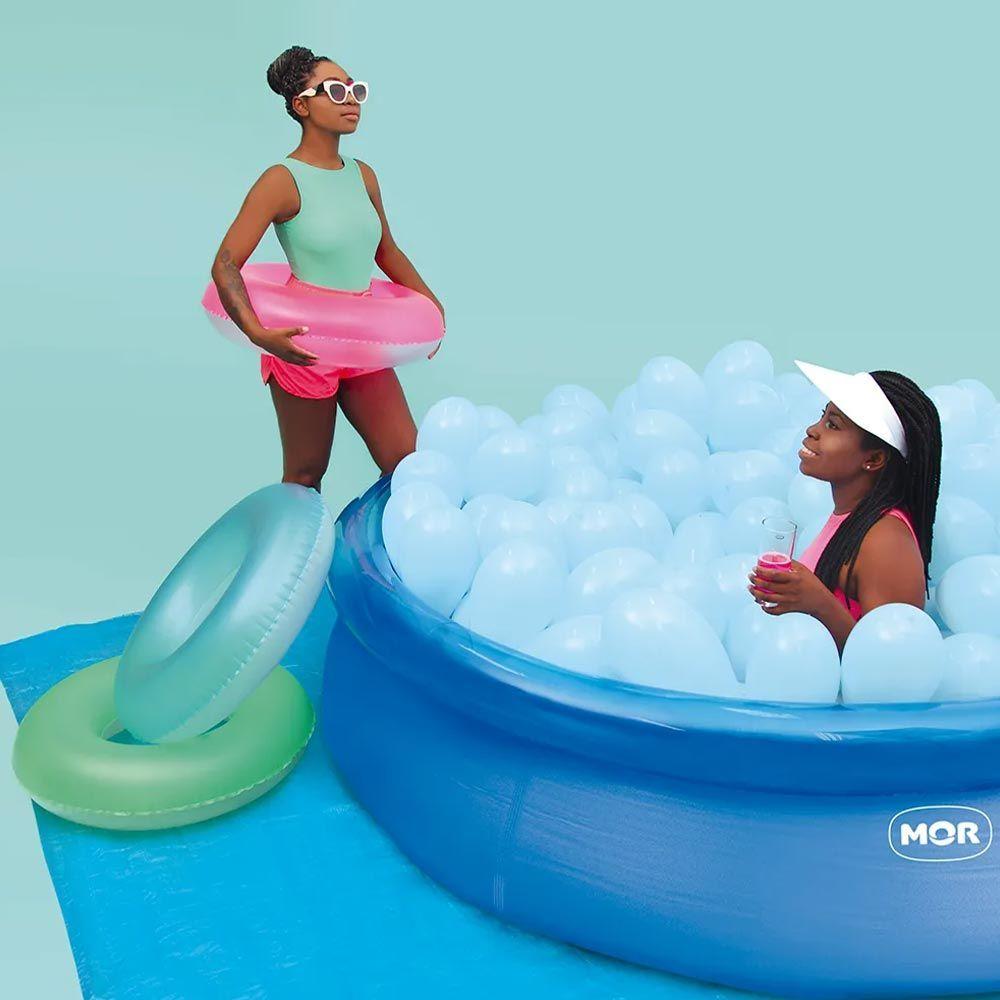Miniatura Piscina Inflável 3.400 Litros Circular 270cm Pvc Com Bomba Filtro Capa Azul Mor 220v