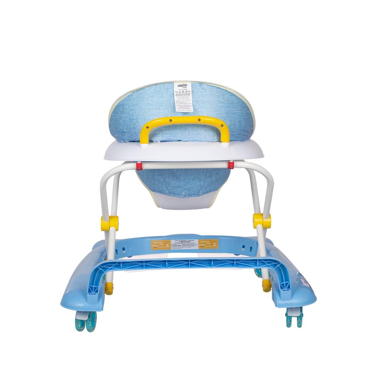Miniatura Andador Infantil Maxi Baby - 4 Rodas, 4 Freios - Azul