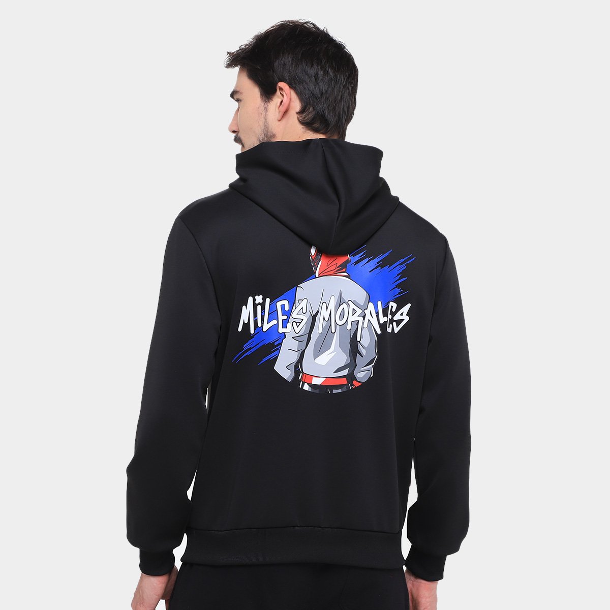 Miniatura Moletom Mooncity Miles Morales Masculino Preto - G