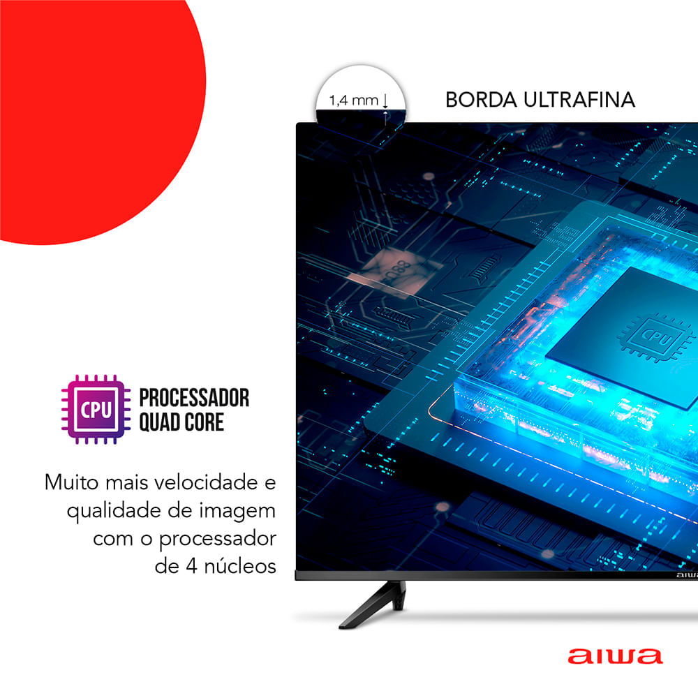 Miniatura Smart TV Aiwa AWS-TV-50-BL-02-A Borda Infinita - Bivolt
