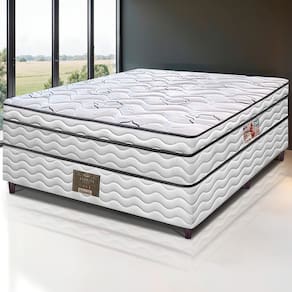Miniatura Cama Box Casal Cama inBox Moderne Ortopédico com Camada Especial de Espuma D45 63x138x188cm - Branco/Grafite