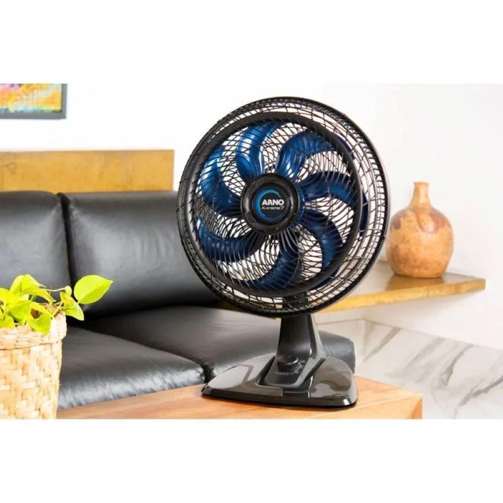 Miniatura Ventilador de Mesa Arno VE70 X-treme 40CM 7 Pás Preto e Azul 220V