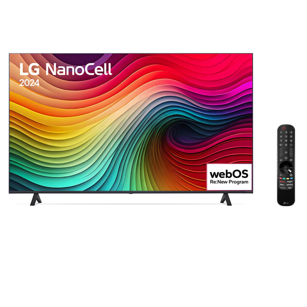 Miniatura Smart TV 4K LG NanoCell 55" Polegadas 55NANO80TSA, Processador α5 Ger7 AI, Alexa, Controle Smart Magic e Wi-Fi Bivolt
