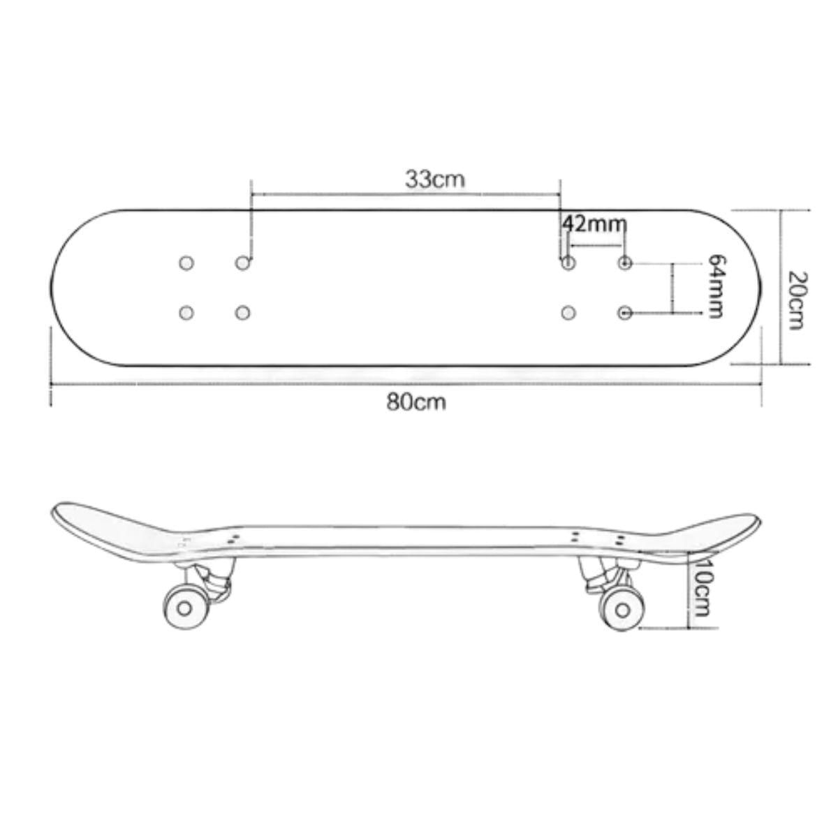 Miniatura Skate Montado Shape Maple Frankstein Com Lixa Trucks E Rodas