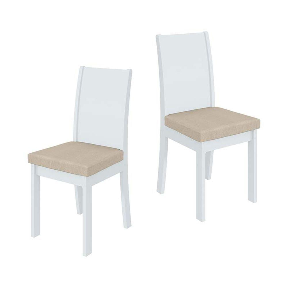 Miniatura Conjunto 2 Cadeiras Athenas Lopas Branco/linho Rinzai Bege