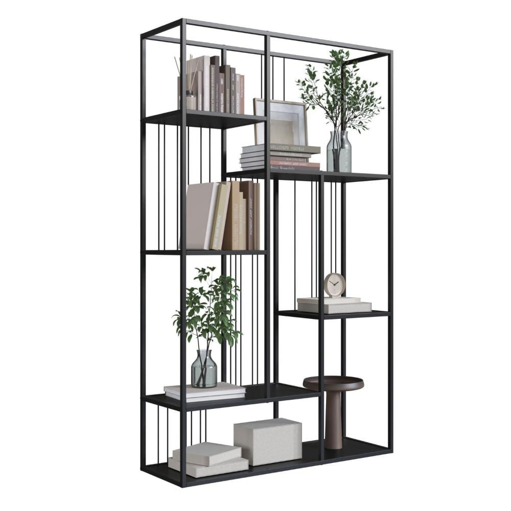 Miniatura Estante Biblioteca Decorativa com 5 Prateleiras Málaga Preto