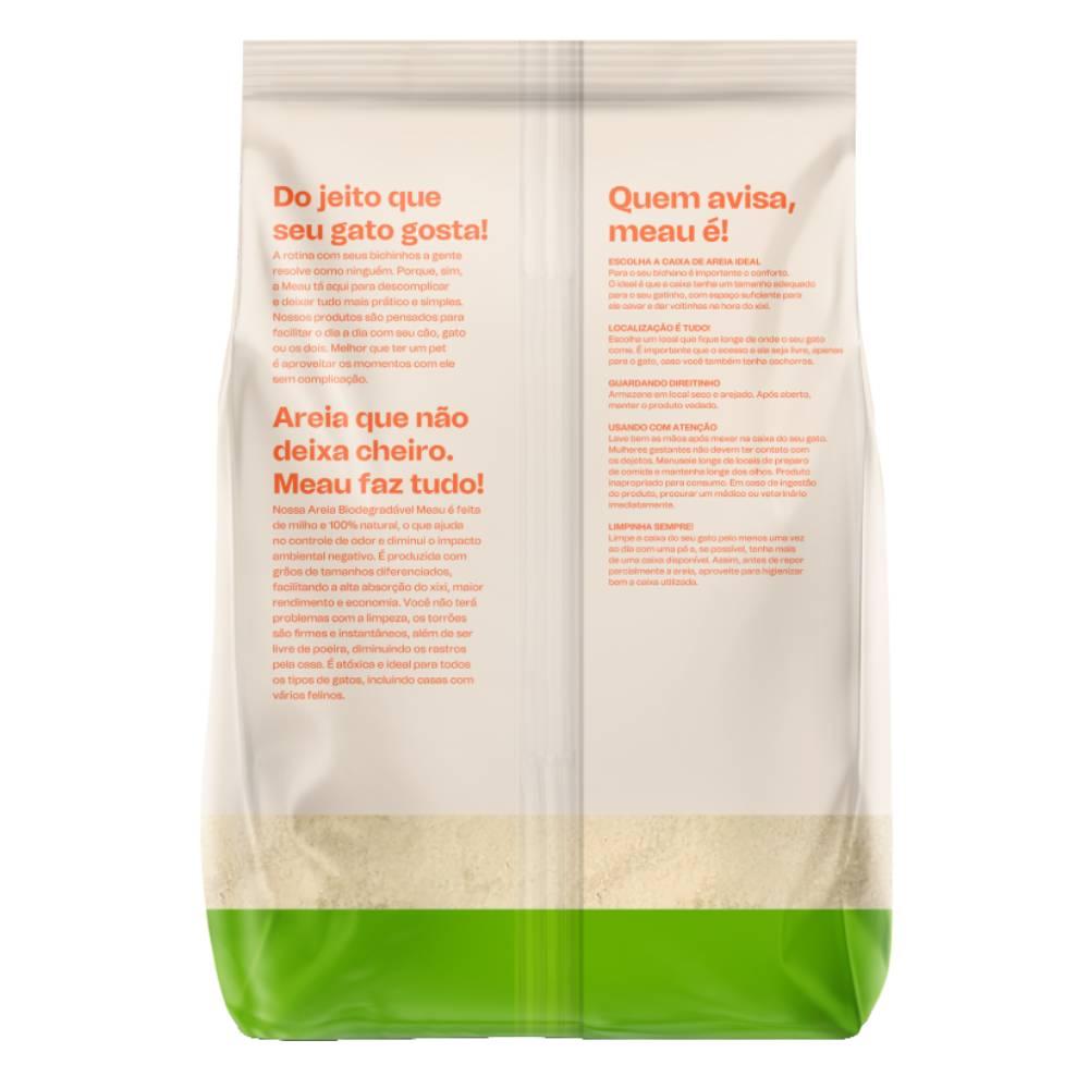 Areia Higiênica Meau Biodegradável Grãos Finos para Gatos - 12 Kg