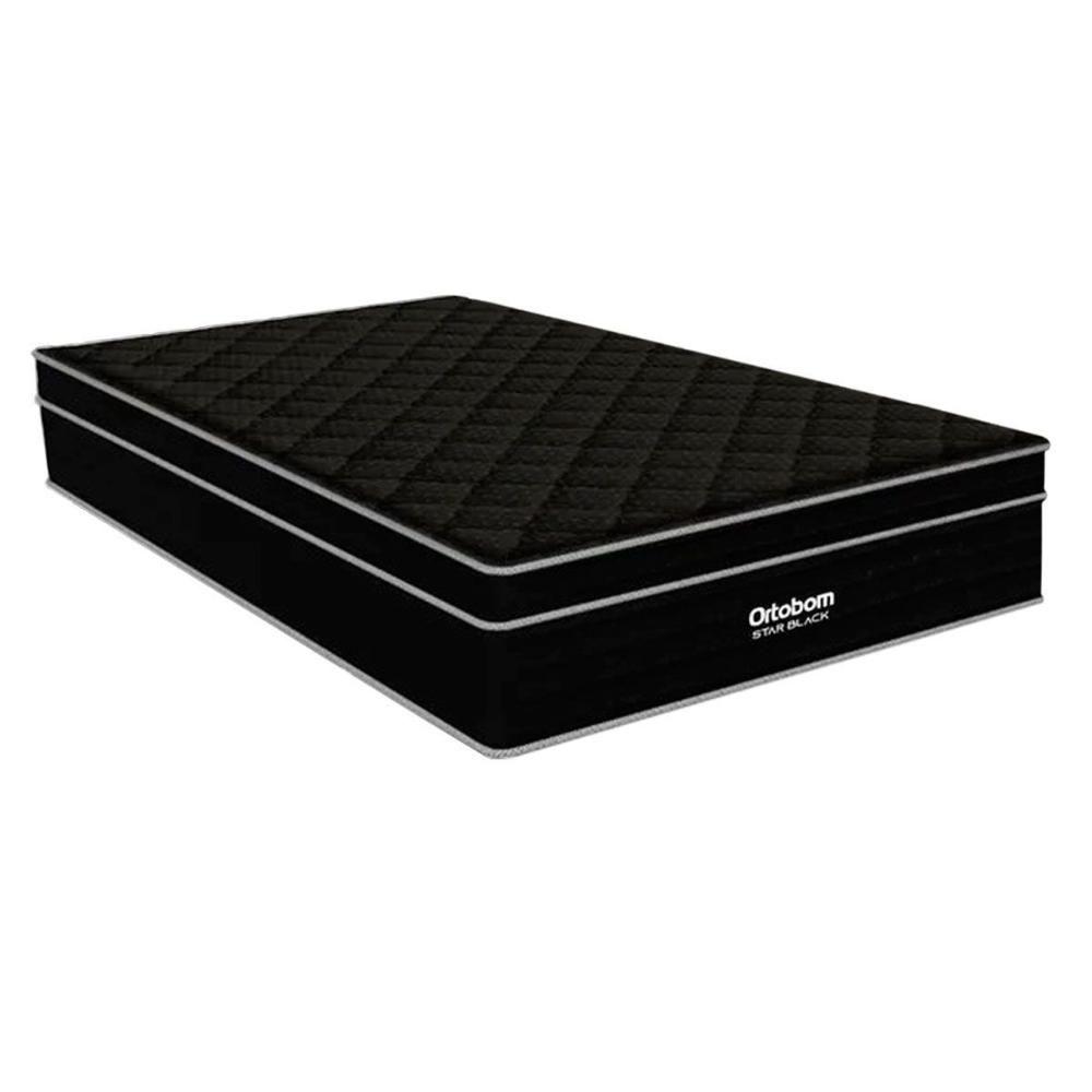 Miniatura Colchão Solteiro Molas Superpocket Ensacadas Star Black D45 Viscoelástico (88x188x38) - Ortobom