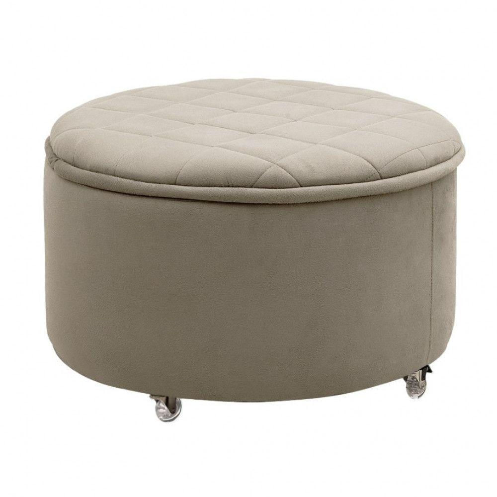 Miniatura Puff Sapateira Baú Decorativo Zeus Veludo Star Confort Marfim