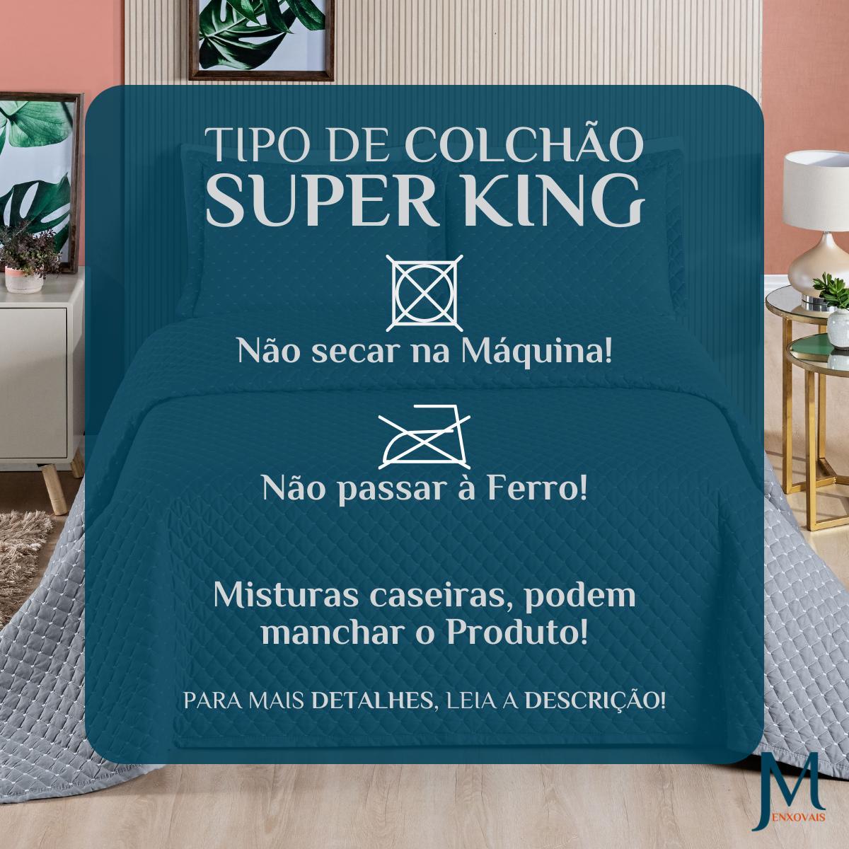 Conjunto Cama King Size Colcha Melody 200 Fios Bordada