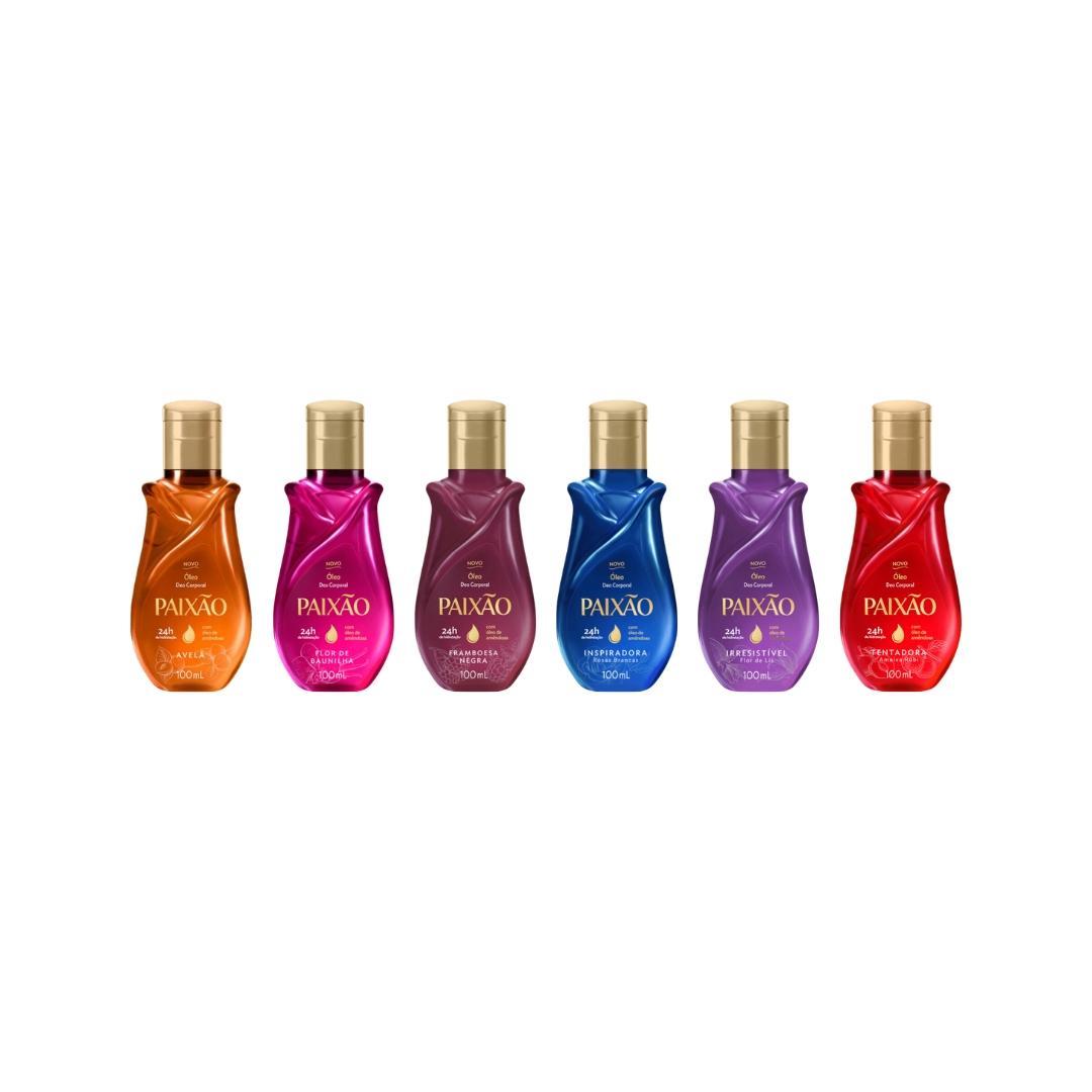 Miniatura Kit Oleo Corporal Paixao 100Ml Com 6 Unidades
