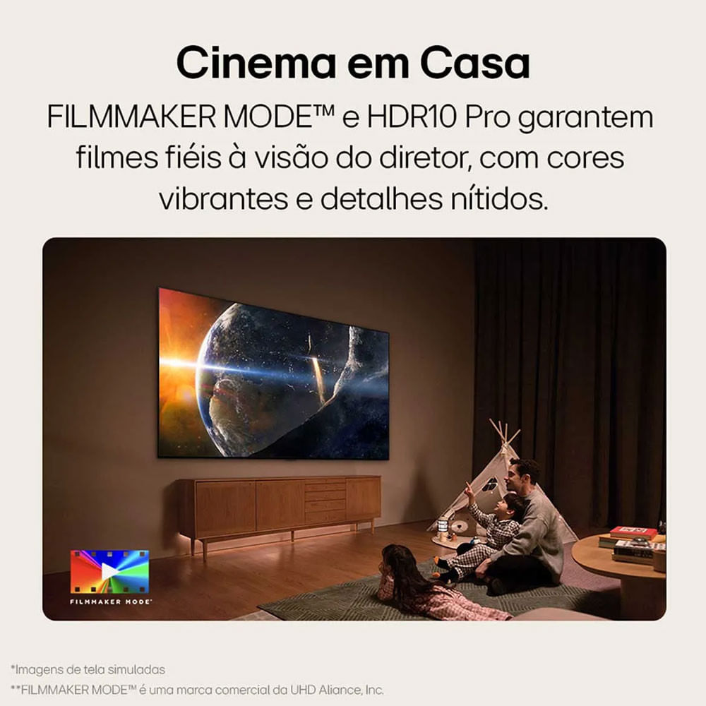 Smart TV 4K 50 Polegadas LG UHD 50UT8050 Processador A5 Ger7 AI Alexa/Chromecast integrado Otimizador de Jogos webOS 24 Controle Smart Magic Preto