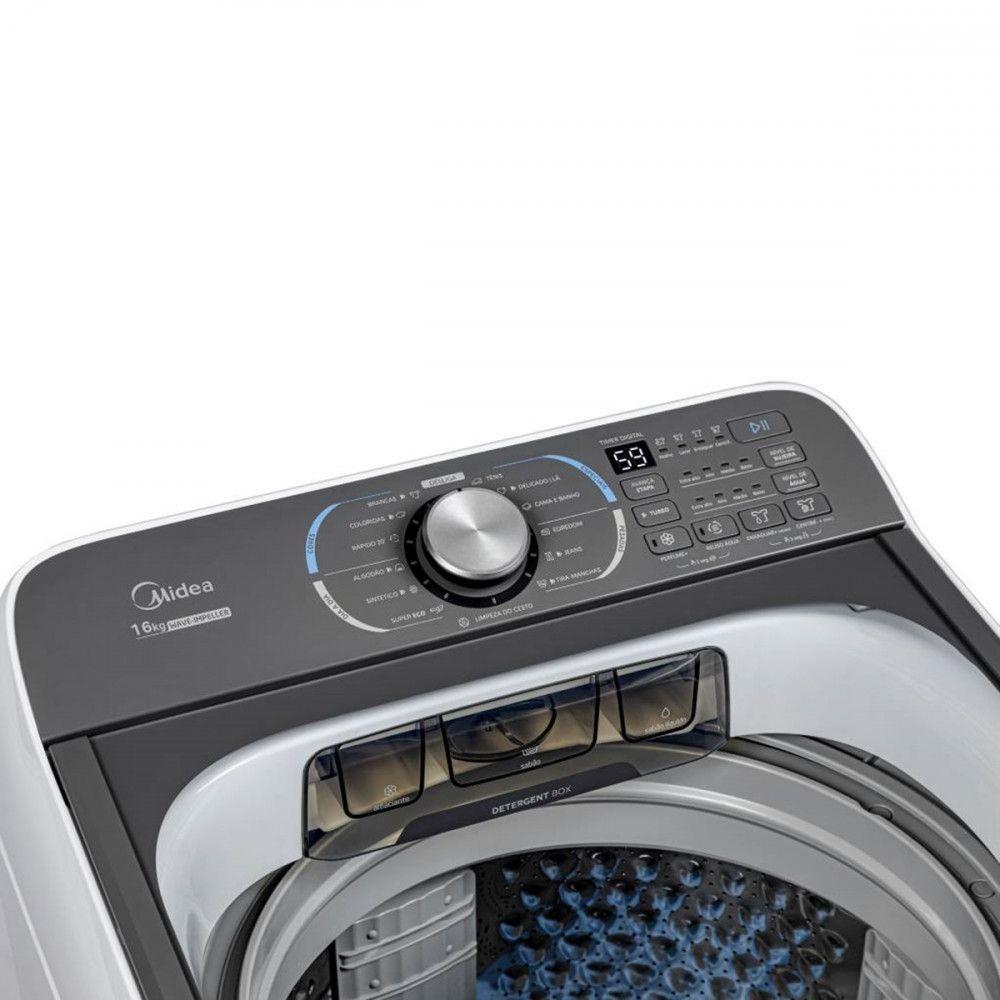 Miniatura Máquina De Lavar Midea 16Kg Wave Impeller Branco 110V