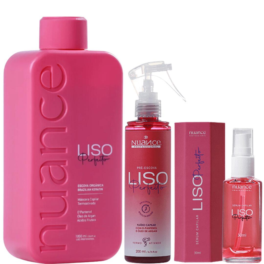 Miniatura Escova Orgânica Liso Perfeito + Pré Escova + Sérum - Nuance