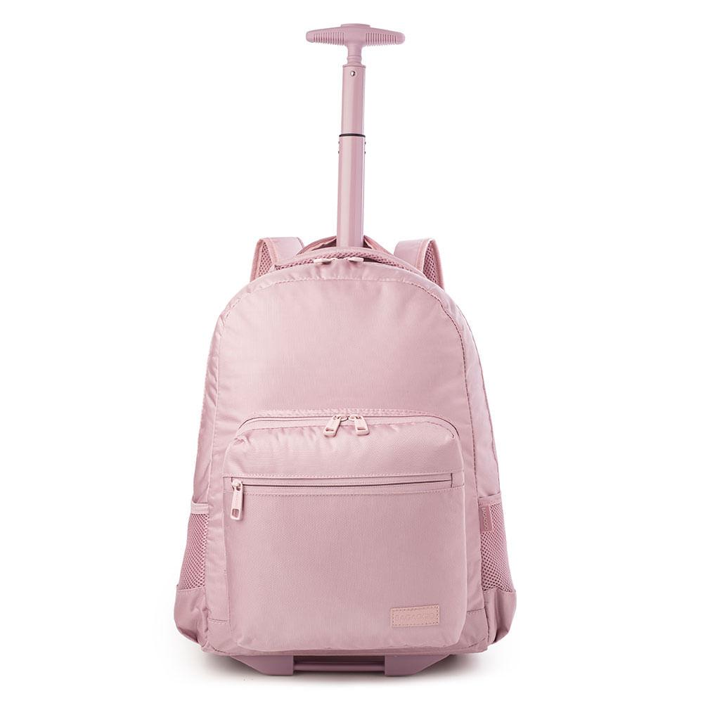 Miniatura Mochila com Rodas Studio Executiva Para Notebook Rose Rosa