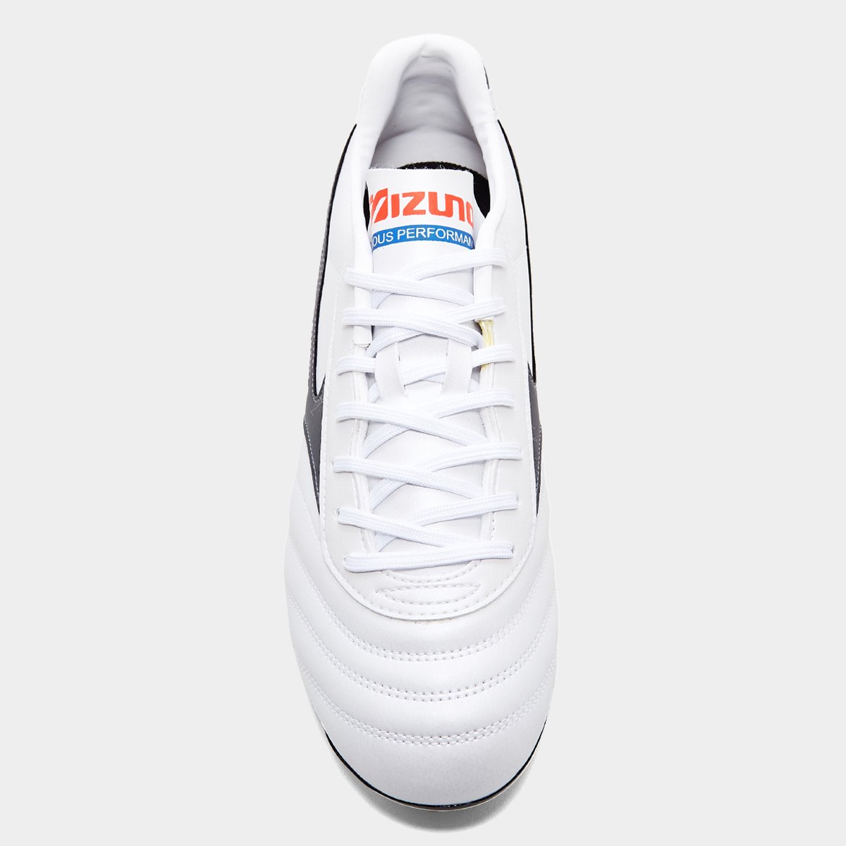 Miniatura Chuteira Campo Mizuno Morelia Classic Unissex Branco+Chumbo - 38
