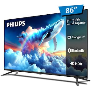 Miniatura Smart TV LED 86" Ultra HD 4K Philips 86PUG7019/78 com Google TV, Comando de Voz, Wi-Fi, Entradas HDMI e USB
