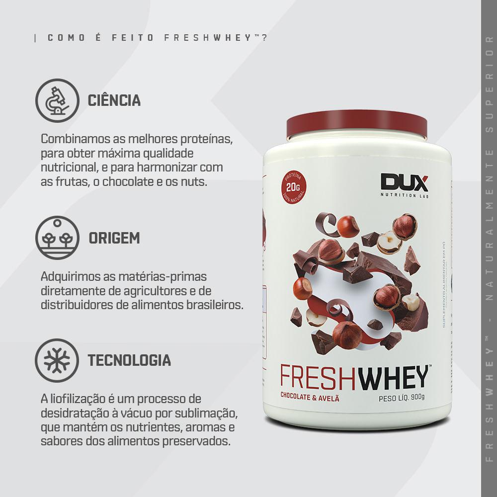 Miniatura Whey Protein Freshwhey Dux Nutrition Chocolate E Avelã 450g