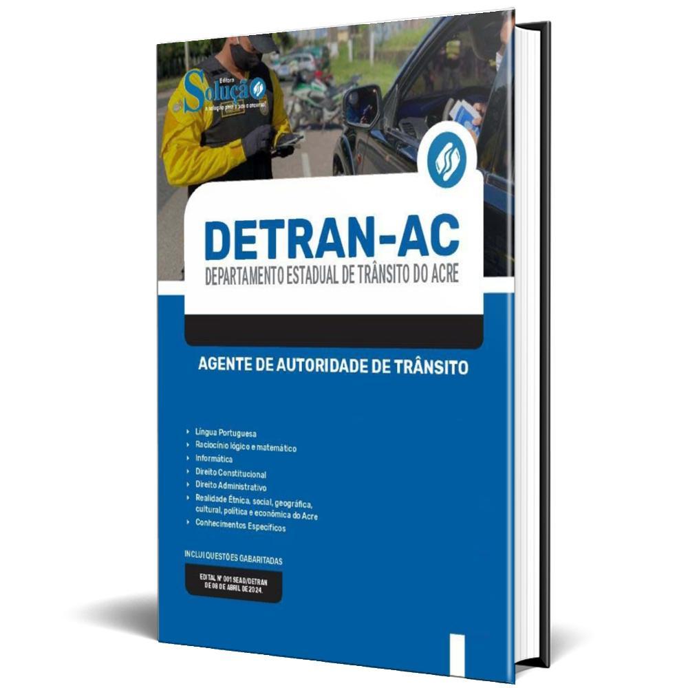 Miniatura Apostila Detran Ac 2024 - Agente De Autoridade De Trânsito