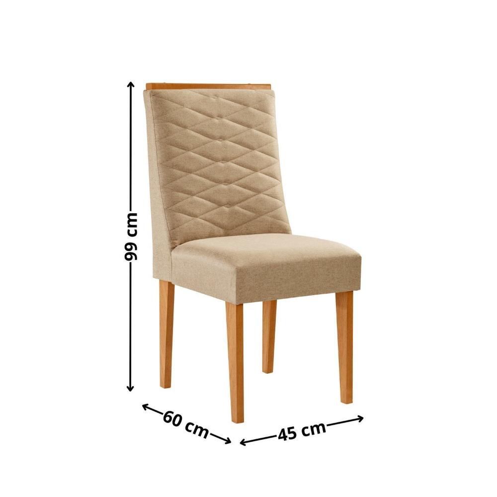 Miniatura Mesa 180cm Tampo Mdf Canto Copo 6 Cadeiras Sakura NATURALLE / OFF WHITE