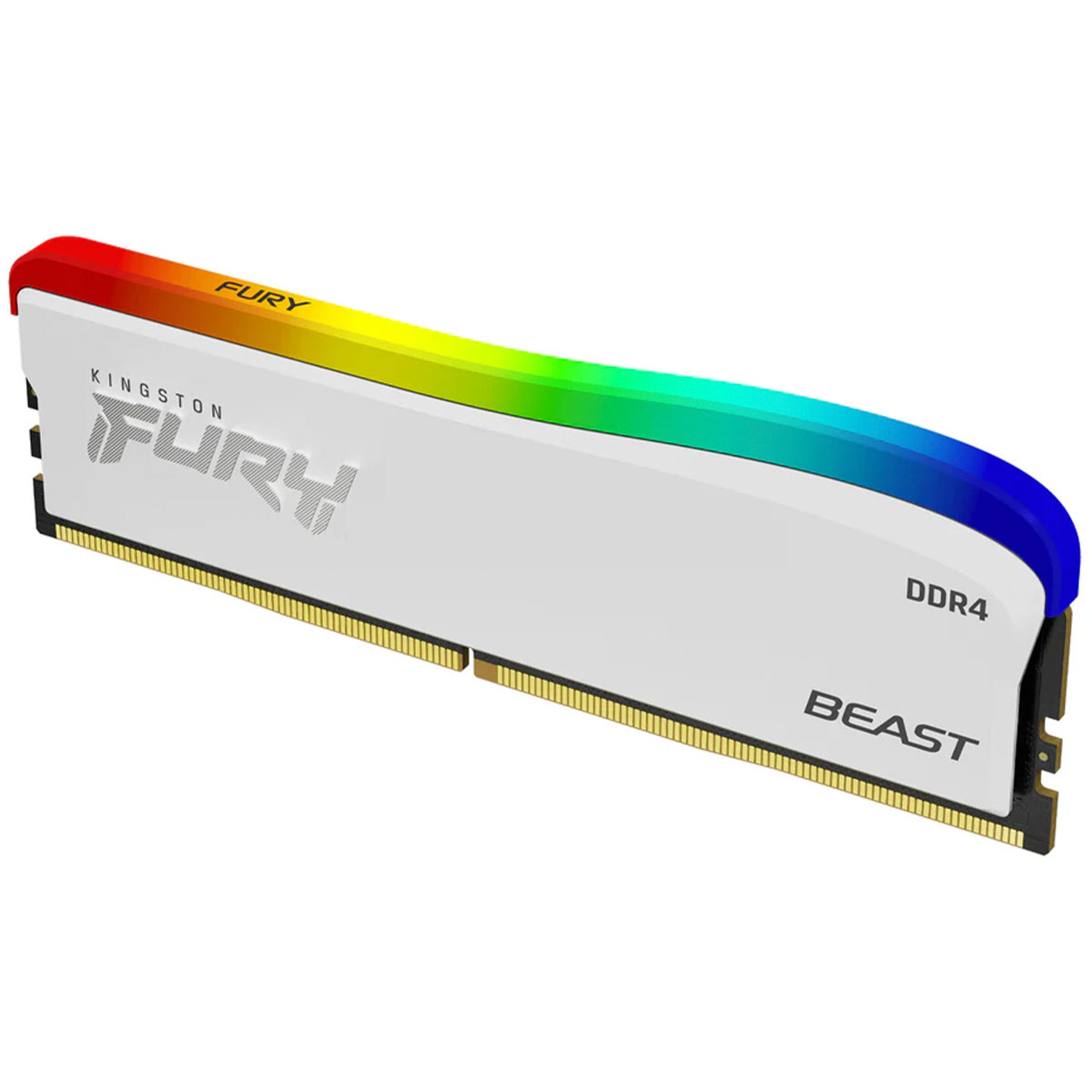 Miniatura Memória Gamer Kingston Fury Beast, 8GB, DDR4, 3200MHz, CL17, RGB, Branco - KF432C16BWA/8