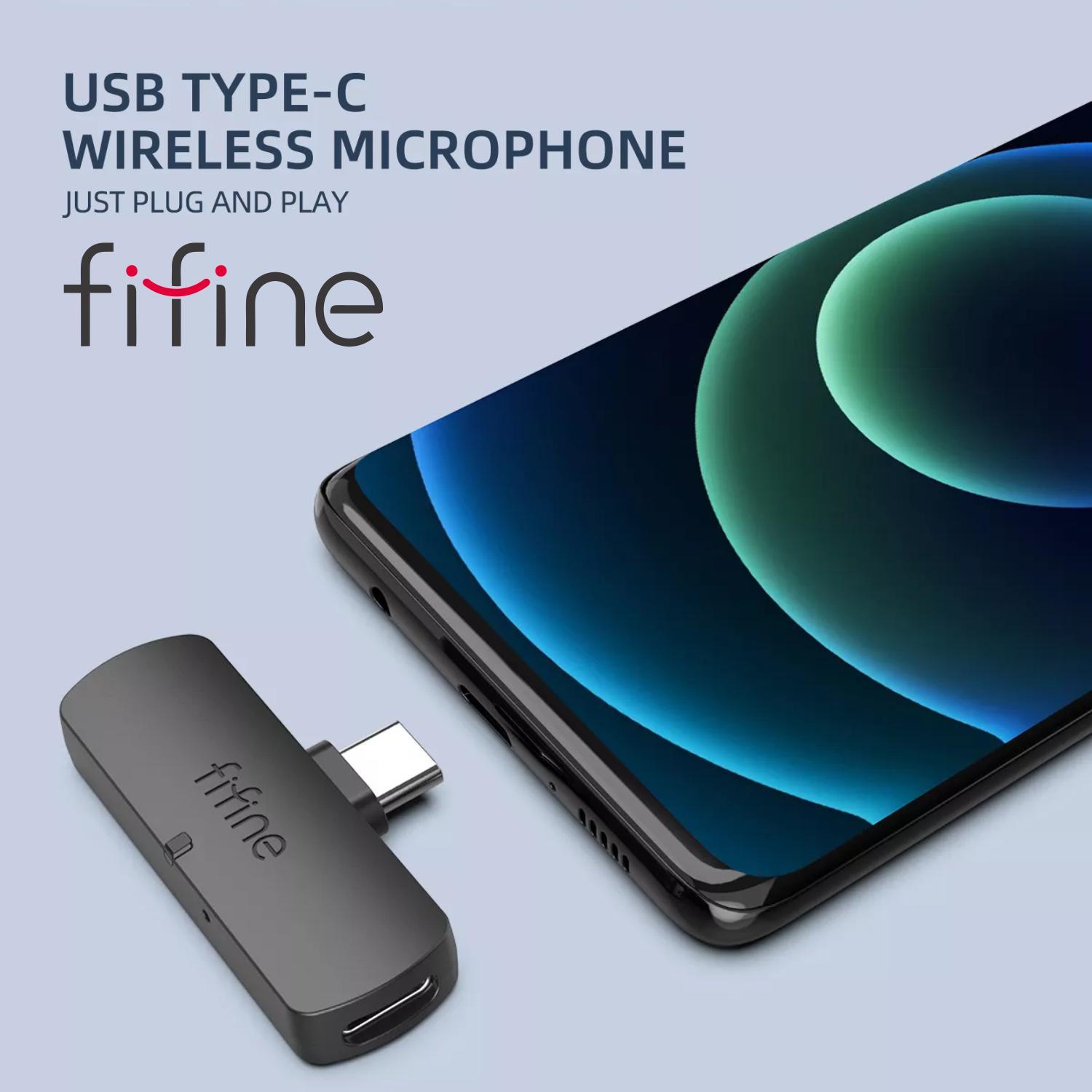 Microfone De Lapela Sem Fio Fifine M6 Para Celular Android