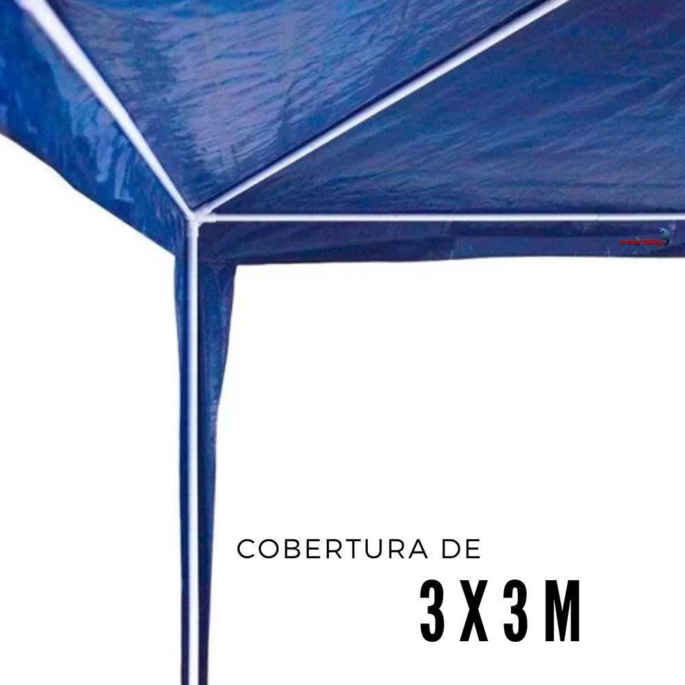 Miniatura Tenda Gazebo Montavel Base E Topo 3x3 Azul Importway