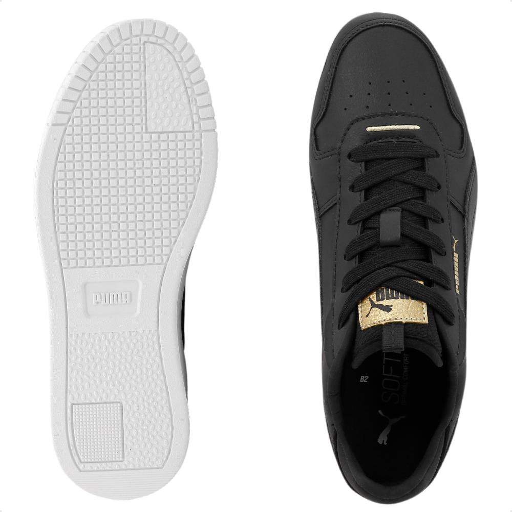 Miniatura Tênis Puma Carina Street BDP Feminino + 3 Pares de Meias Preto / Dourado - 34