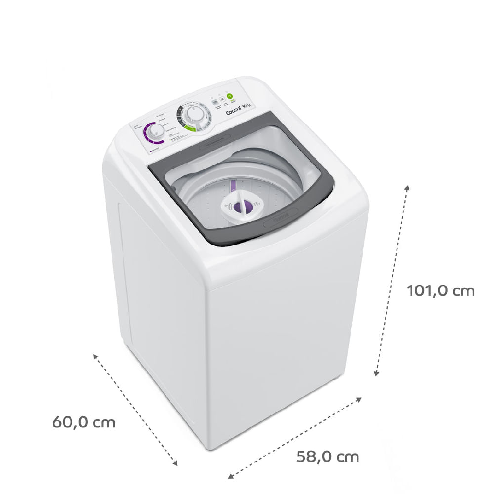 Máquina de Lavar Consul 9 kg Branca com Dosagem Econômica e Ciclo Edredom - CWB09BB 110V