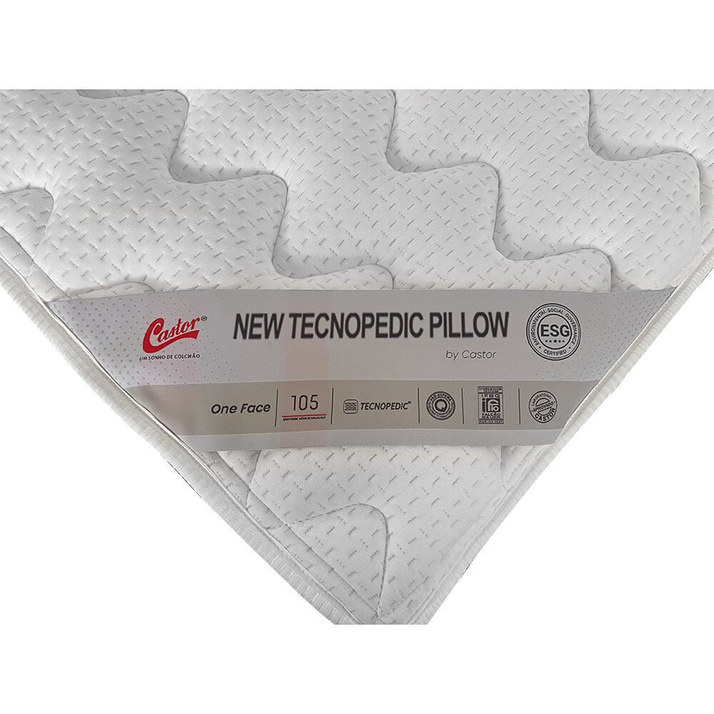 Miniatura Colchão de Casal Molas New Tecnopedic Pillow 138x188 Castor Cinza