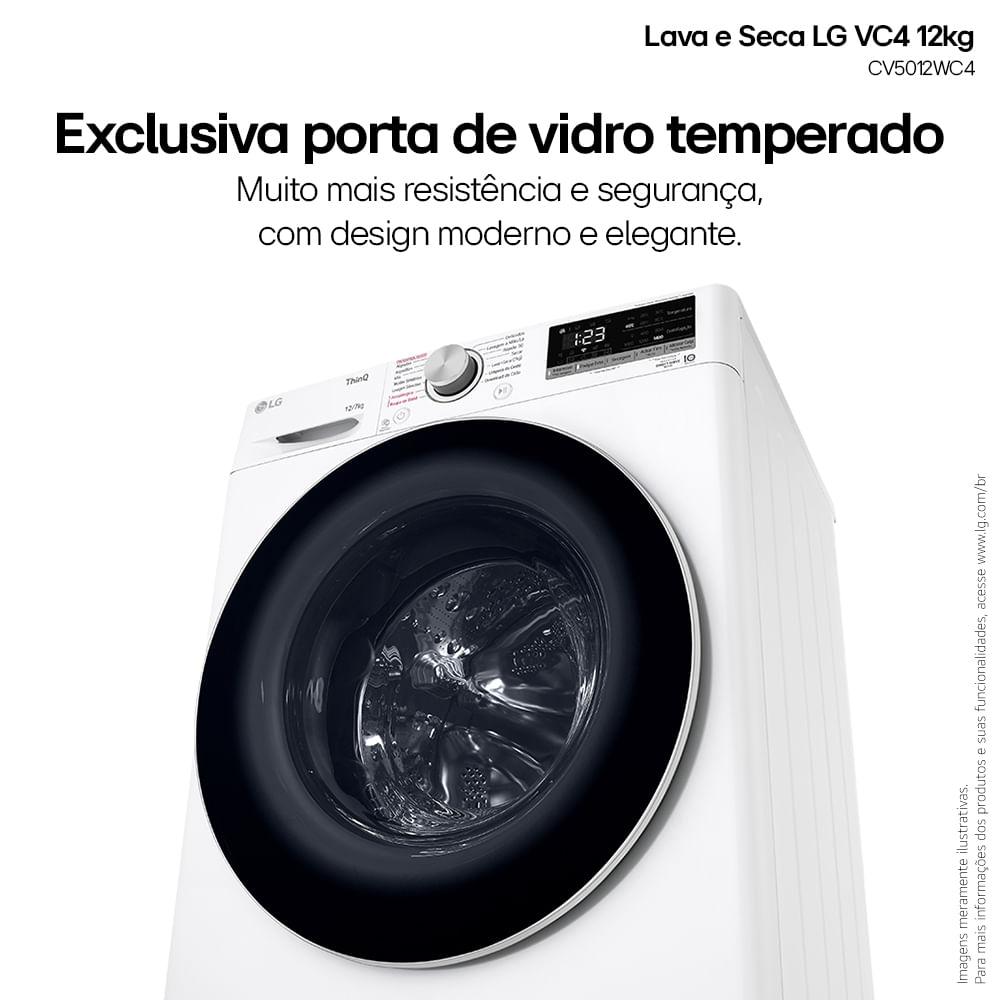 Lava e Seca LG VC4 Smart com Inteligência Artificial 12kg Branca CV5012WC4 127V