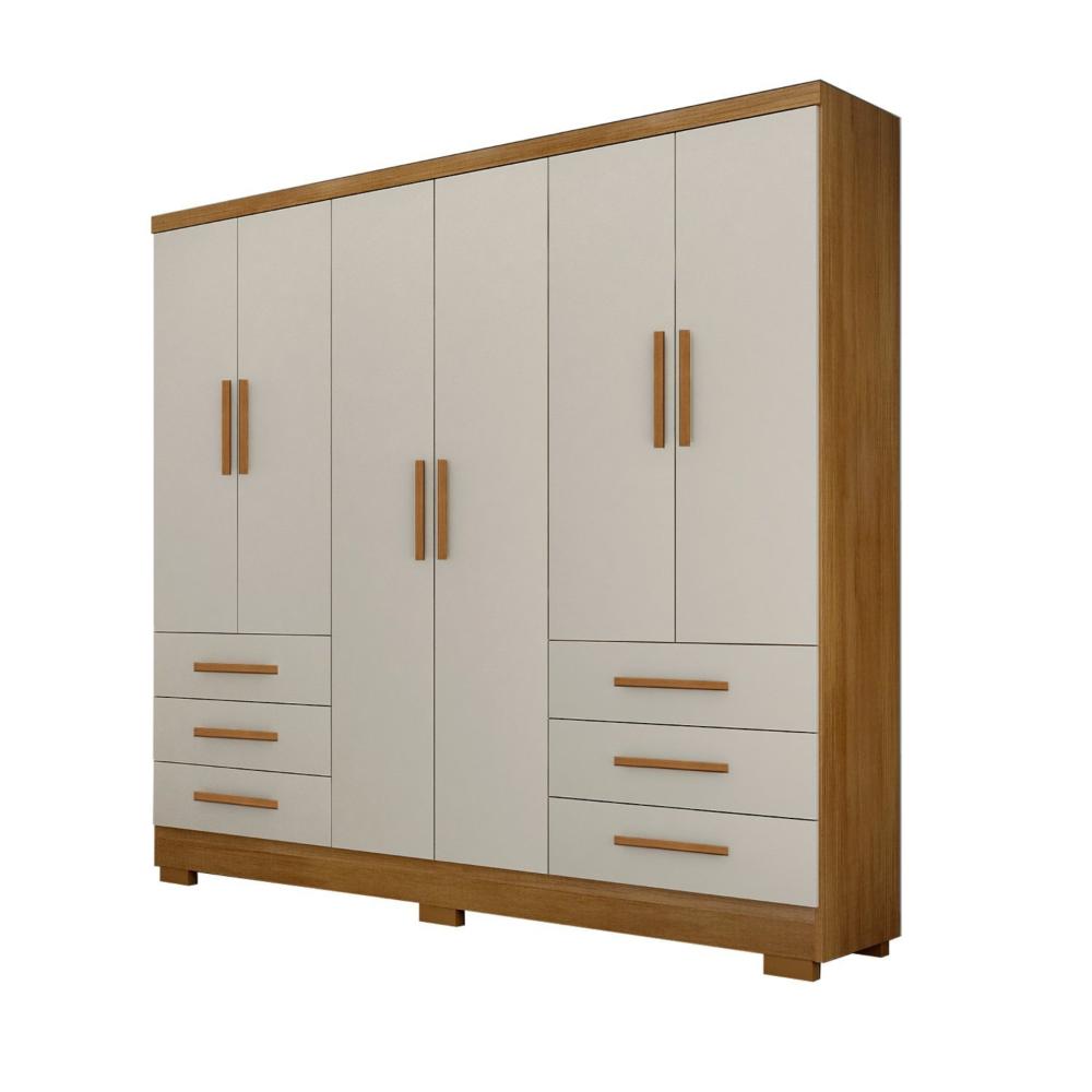 Miniatura Guarda Roupa Casal MDP Dakar 6Pts 6gav Guarda Roupa Casal 6 Portas 6 Gavetas Dakar Novo Horizonte Cumaru Fendi