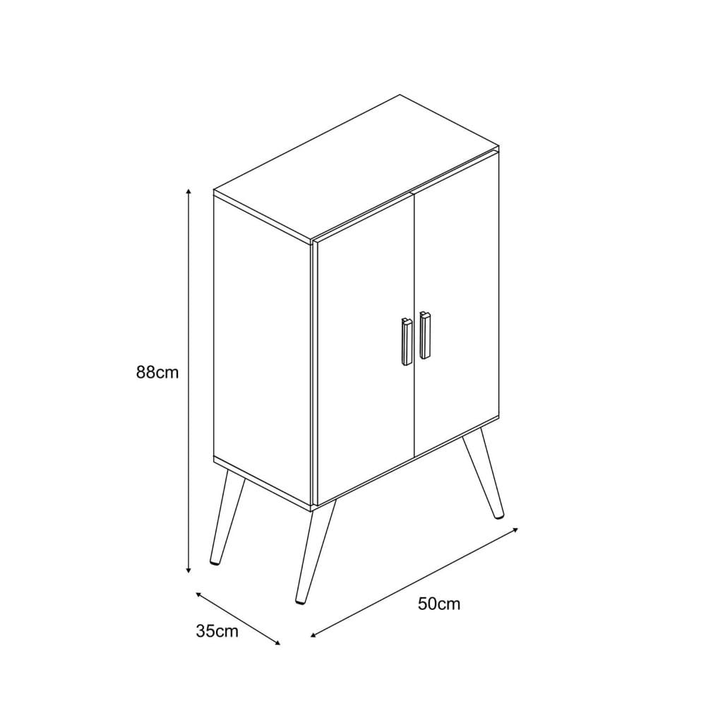 Miniatura Armário Organizador 2 Gavetas Cali Carmolar Preto