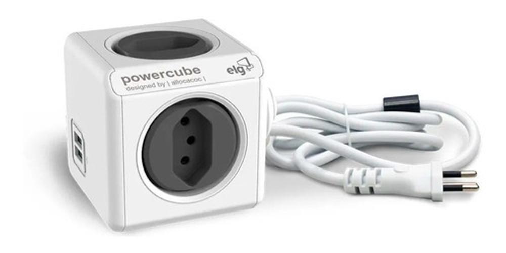 Miniatura Caixa De Tomada Usb Mesa Escritório Power Cube Cabo De 3M