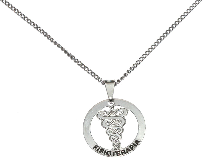Miniatura Colar Cordão Minha Profissão Fisioterapia Fisio Inox