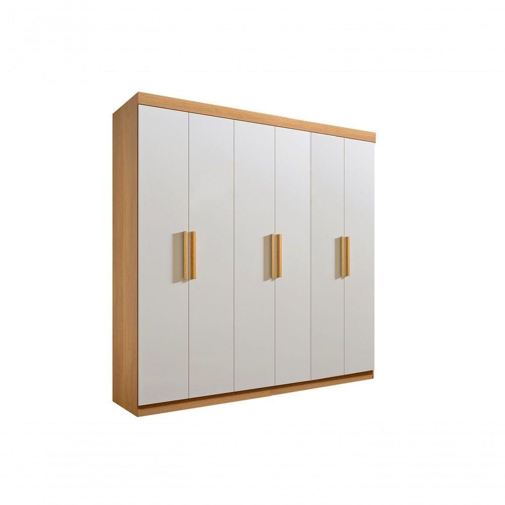 Miniatura Guarda Roupa Casal Colibri 6 Portas 6 Gavetas Com Pés - D' Doro Cinamomo-off White