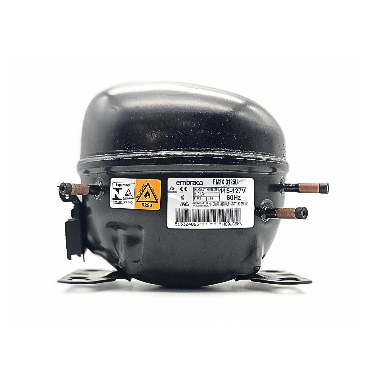 Miniatura Motor Compressor 1/3+ Hp Em2X3125U Embraco Gás R290 110V