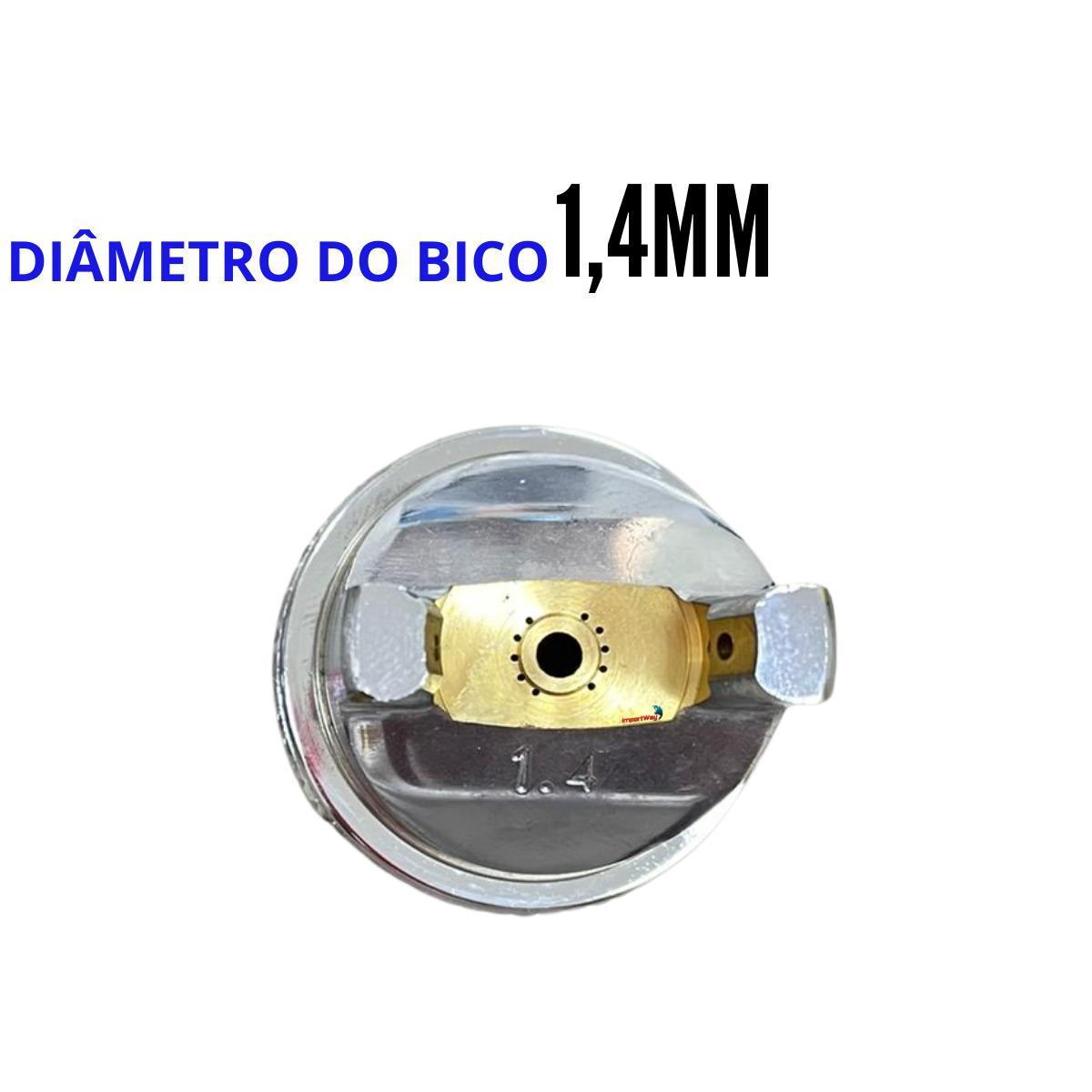 Miniatura Pistola Pintura Gravidade Hvlp 1 Bico 1,4Mm