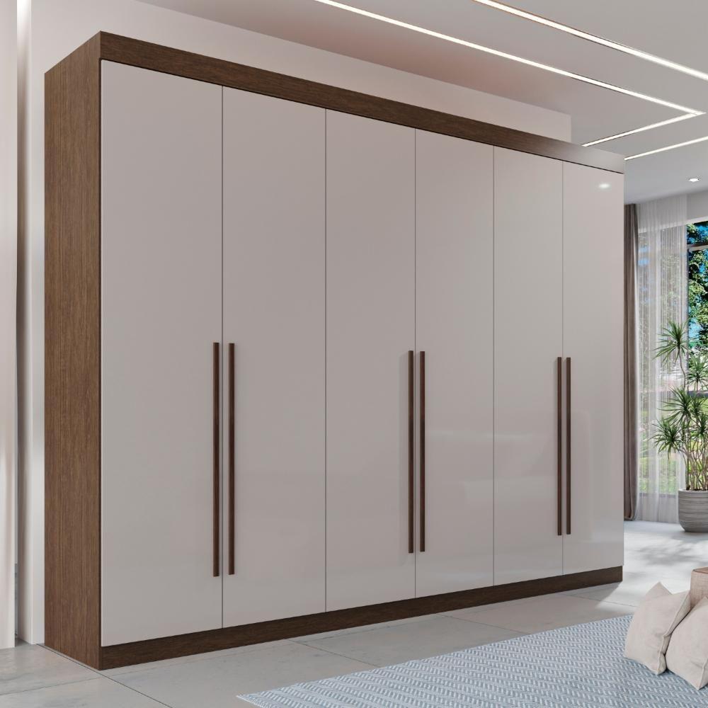 Miniatura Guarda Roupa Casal 100% Mdf 6 Portas 6 Gavetas Itália - Mais Móveis Newcanion-offwhite