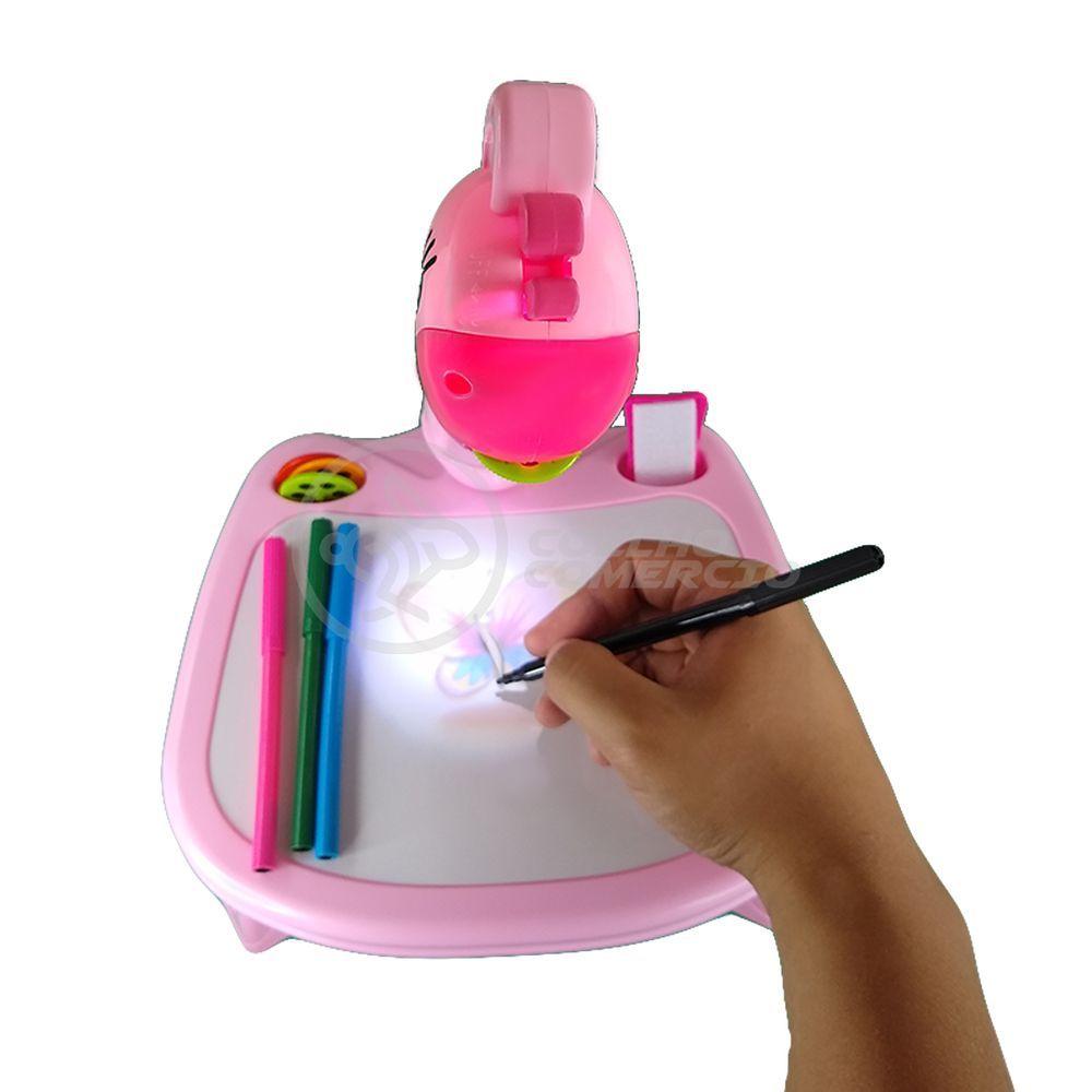 Miniatura Projetor Para Desenho Infantil Mesa Pintura Girafa Rosa