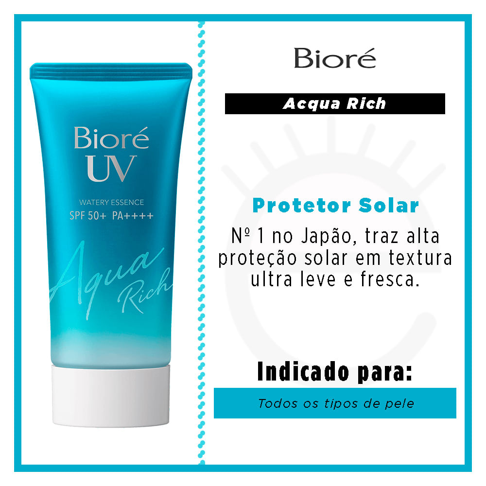 Miniatura Protetor Solar Bioré - Aqua Rich Watery Essence FPS 50 50g