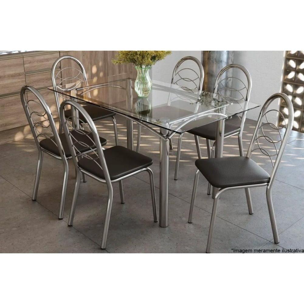 Miniatura Kit 4 Cadeiras De Cozinha Holanda 4c009 4 Un Cromado-courano Preto - Kappesberg