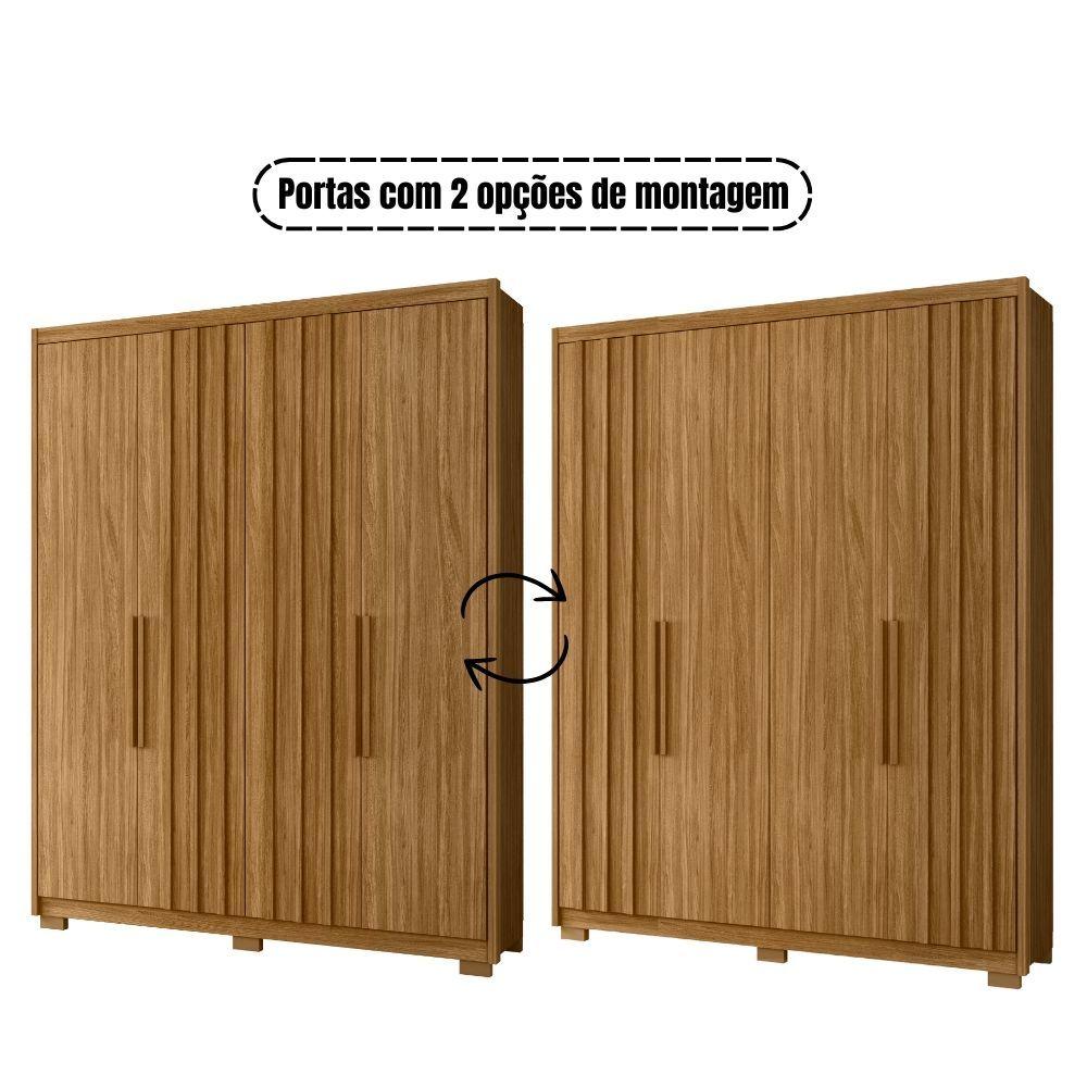 Guarda Roupa Califórnia 4 Portas 3 Gavetas Freijó Moval