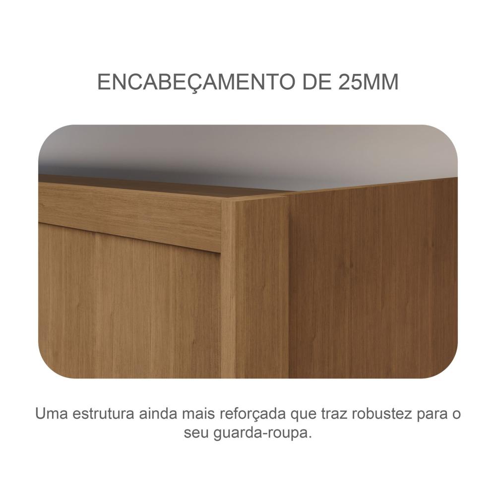 Miniatura Guarda Roupa Casal MDF 6portas 6gavetas Reno Guarda Roupa 6 Portas 6 Gavetas Reno Novo Horizonte Cumaru Fendi