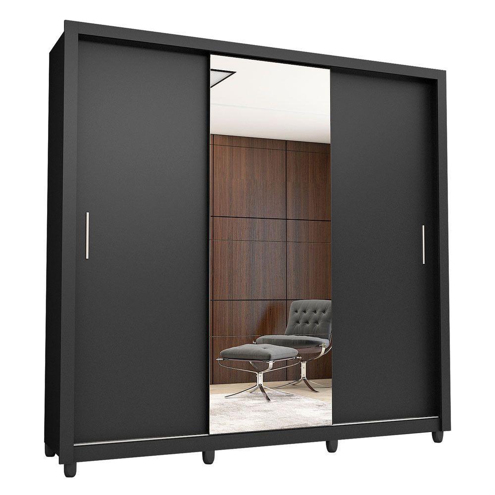 Miniatura Guarda Roupa Clara Plus Casal 3 Portas Carioca Móveis Preto