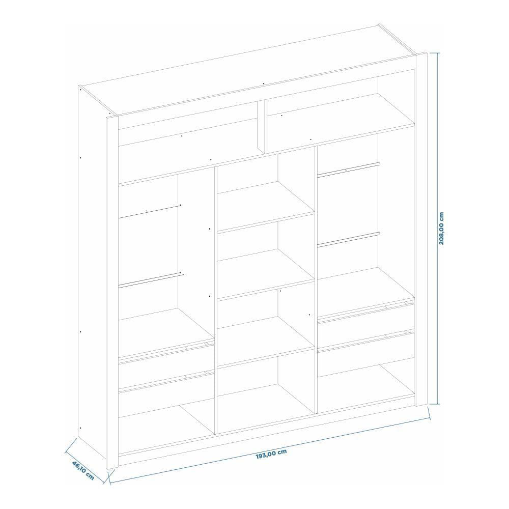 Miniatura Closet Modulado 6 Gavetas Branco Amoudi Móveis Branco