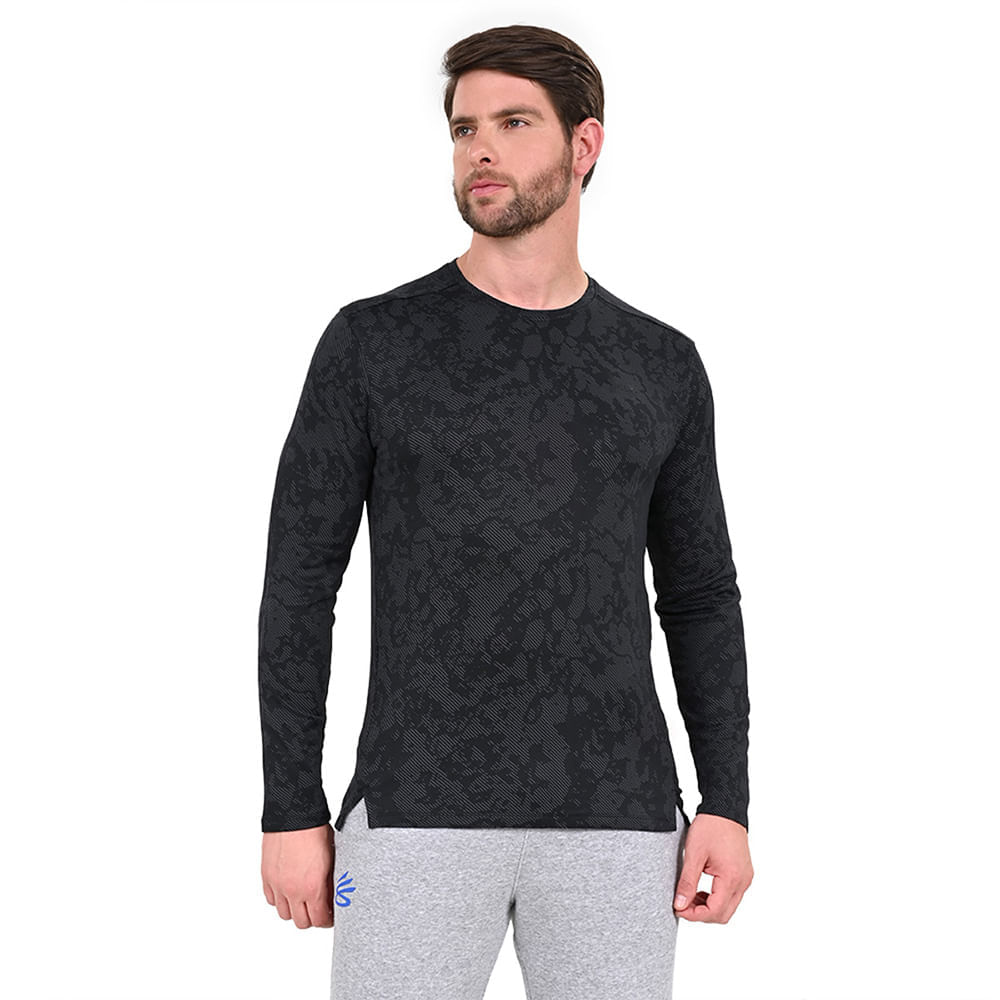Miniatura Camiseta Manga Longa de Treino Masculina Under Armour Tech Vent Geode GG Preto